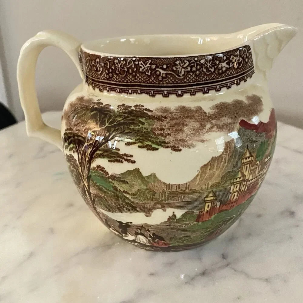 RARE ANTIQUE ROYAL STAFFORDSHIRE JENNY LIND C.M.&S. CREAMER 4-1/2